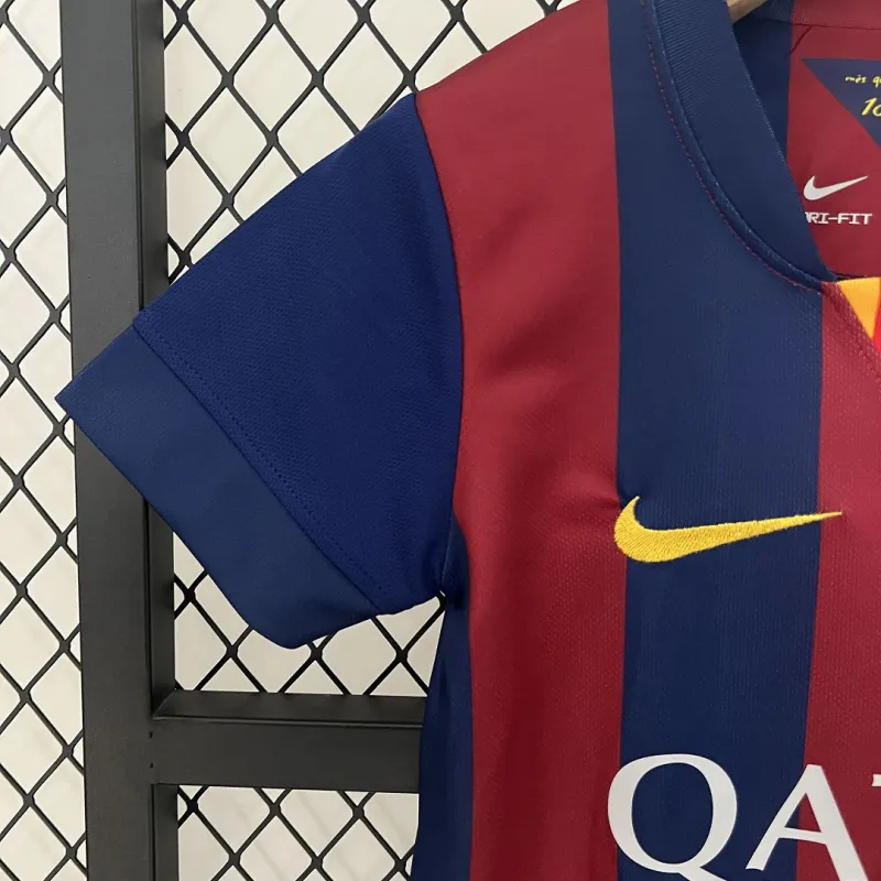 02710c3011 Barcelona Home 2014-15 Retro Kids Kits Jersey+Shorts - Image 9