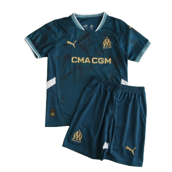 24-25 Marseilles Away Soccer Kids Kit Jersey+Shorts