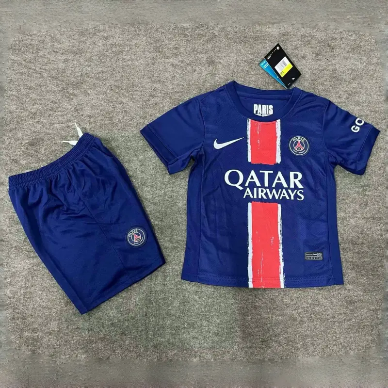 09979c634f 24-25 PSG Saint-Germain Home Soccer Kids Kit Jersey+Shorts - Image 3