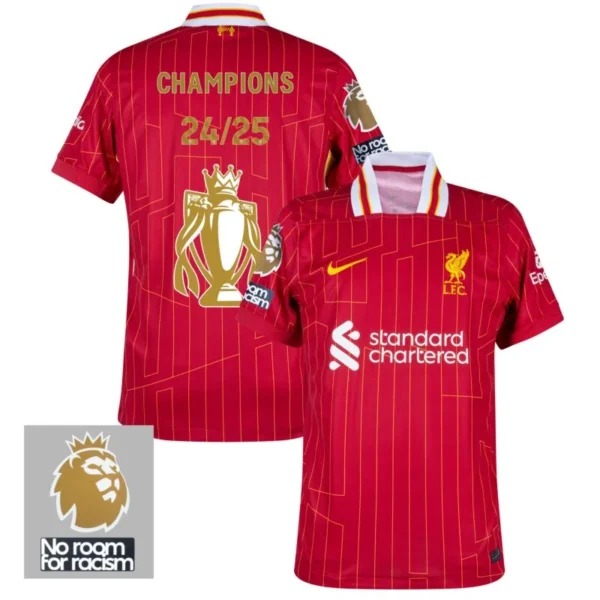 Liverpool Shirt Home Stadium Jersey - CHAMPIONS 24/25 & Gold Trophy
