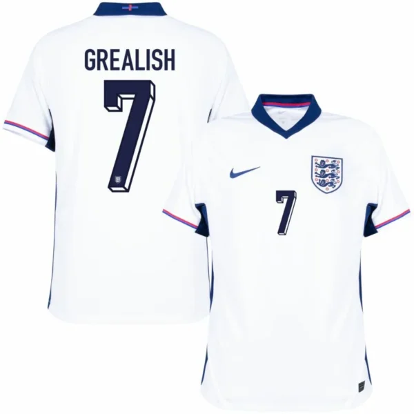 England Home Grealish 7 Shirt 2024-2025 Fan Size:S-2XL Non-Customize