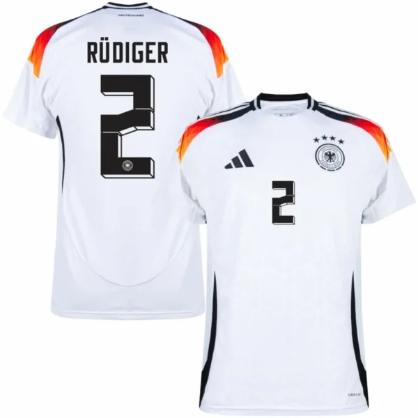 Germany Home Rüdiger 2 Shirt  2024 Player version Size：S-2XL  Non-Customize
