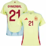 Spain Away Oyarzabal 21 Shirt 2024-2025 Fan / Player version  Size：S-2XL Non-Customize