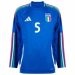 Italy Natio Home Long sleeve  Locatelli 5 Shirt 2024-2025 Fan Size：S-2XL Non-Customize - Image 3