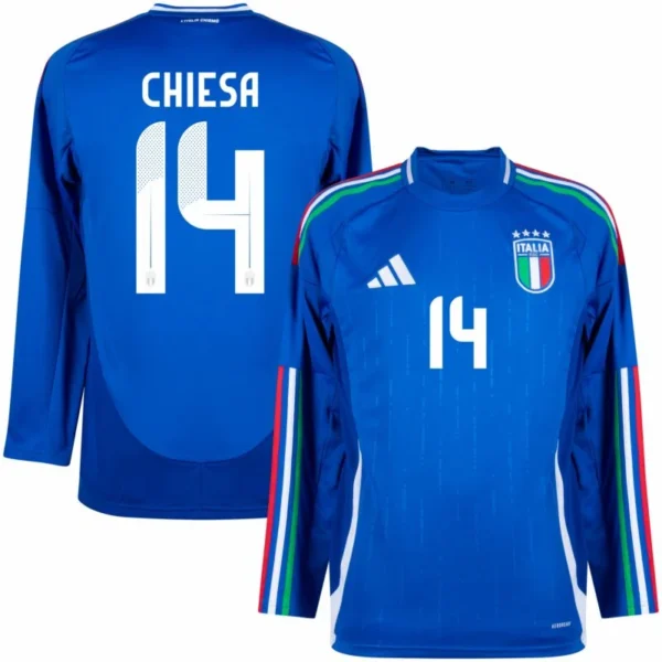 Italy Natio Home Long sleeve  Chiesa 14 Shirt 2024-2025 Fan Size：S-2XL Non-Customize