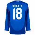 Italy Natio Home Long sleeve  Barella 18 Shirt 2024-2025 Fan Size：S-2XL Non-Customize - Image 2