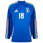 Italy Natio Home Long sleeve  Barella 18 Shirt 2024-2025 Fan Size：S-2XL Non-Customize - Image 3