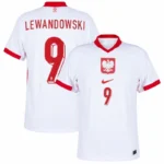 Poland Nation Home Lewandowski 9 Shirt Euro 2024-2025 Fan / Player version  Size：S-2XL Non-Customize