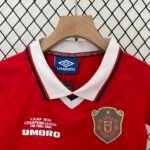 Manchester United 99-00 Home Retro Kid Kits Youth Apparels Jersey - Image 8