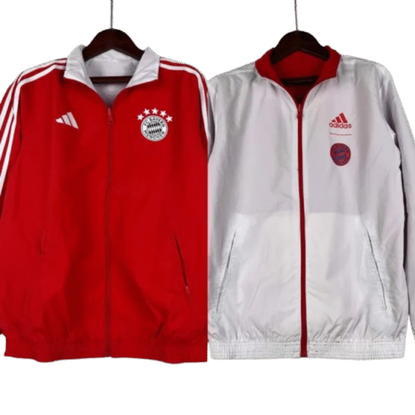 2023-2024 Bayern Munich Reversible Windbreaker （Red-white）Soccer Jersey 1:1 Thai Quality