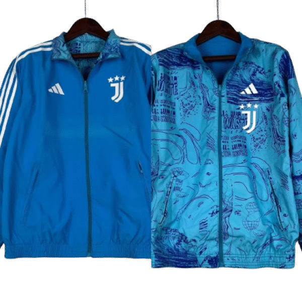 2023-2024 Juventus Reversible Windbreaker Blue Soccer Jersey 1:1 Thai Quality