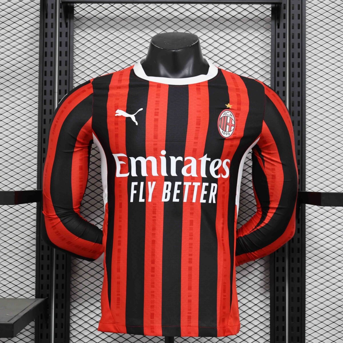 AC Milan 24-25 Home Jersey Long Sleeve Player Version - Image 3