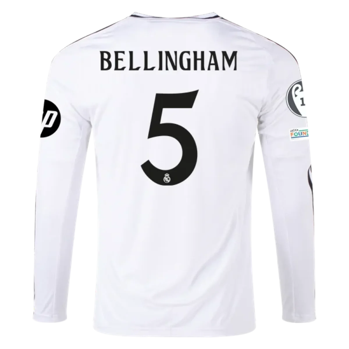 BELLINGHAM #5 Real Madrid Home Long Sleeve Replica Jersey 2024-25 - Image 1