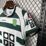 Sporting 01-03 Lisbon Home Retro Kid Kits Youth Apparels Football Jersey - Image 5