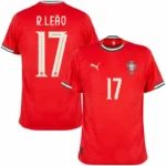 Portugal Home R.Leão 17 Shirt 2025-2026 Fan / Player version  Size：S-2XL Non-Customize