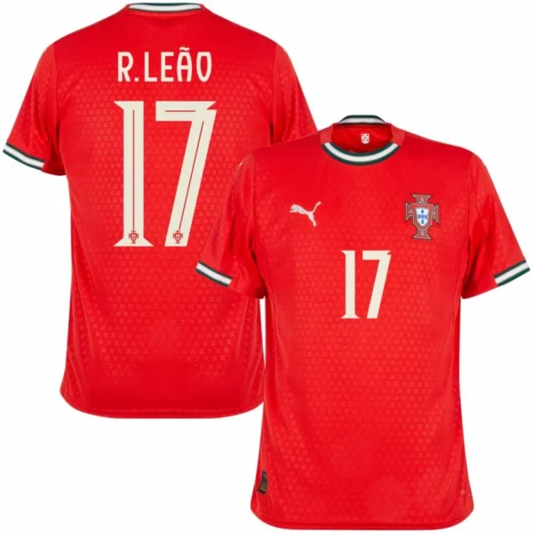 Portugal Home R.Leão 17 Shirt 2025-2026 Fan / Player version  Size：S-2XL Non-Customize
