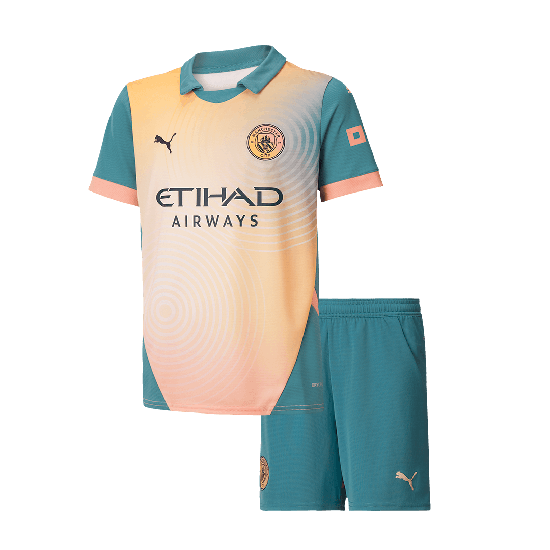 223479ae0d 24-25 Manchester City Fourth Special Kids Kit Jersey+Shorts - Image 2