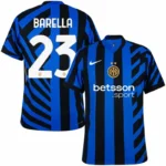 Inter Milan Home Barella 23 Shirt 2024-2025 Fan version Size:S-4XL(Non-Customize)