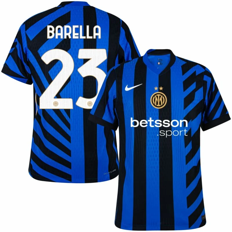 257-3514 Inter Milan Home Barella 23 Shirt 2024-2025 Fan version Size:S-4XL(Non-Customize) - Image 1
