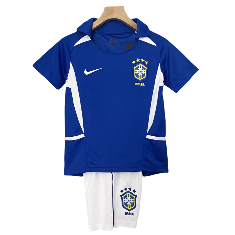 25b9313d Kids Brazil World Cup Away Retro Kits 2002 - Image 1
