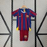 Barcelona 05-06 Home Retro Kids Kits Football Jersey - Image 2