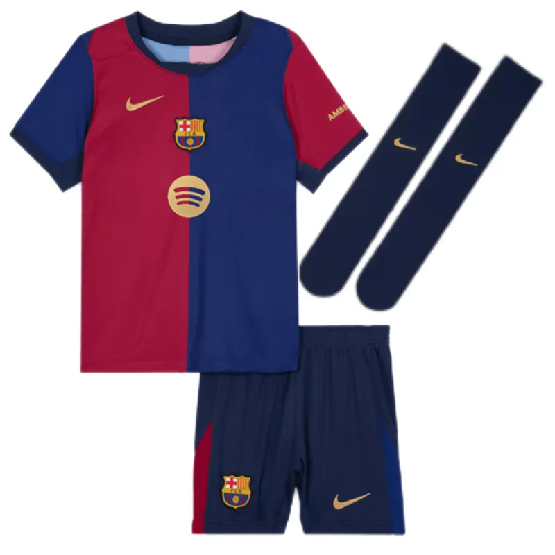 2f3915eb06 2024-25 Kids Barcelona Home Full Kit(Jersey+Shorts+Socks) - Spotify Logo Without Text - Image 1