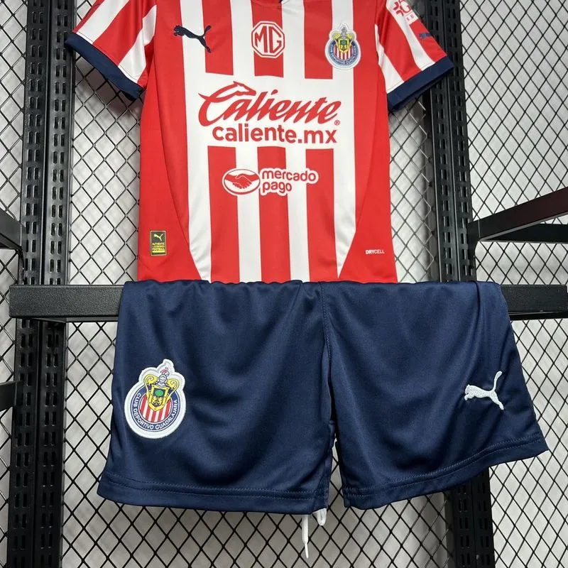 33fca1605a 24-25 Chivas Home Soccer Kids kit Jersey+Shorts - Image 8