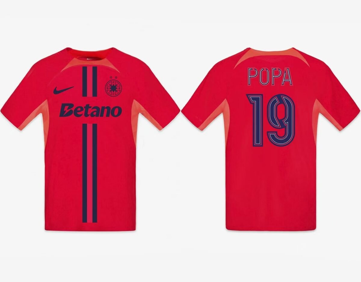 POPA #19 FCSB Home Nike Soccer Jersey Red 24-25 - Image 2