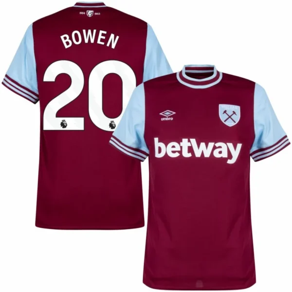 West Ham United Home Bowen 20 Shirt 2024-2025 Player version Size:S-2XL(Non-Customize)