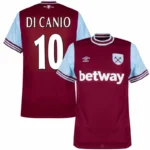 West Ham United Home Di Canio 10 Shirt 2024-2025 Fan version Size：S-4XL（Non-Customize）