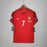 Portugal Euro Cup 2016 Retro Jersey Home - Image 3