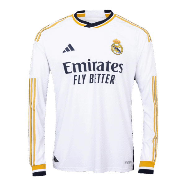 Authentic Real Madrid Home Custom Long Sleeve Soccer Jersey 2023-24