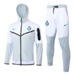 Al Nassr Long Zip Jacket Light Grey Football Training Kits 23-24
