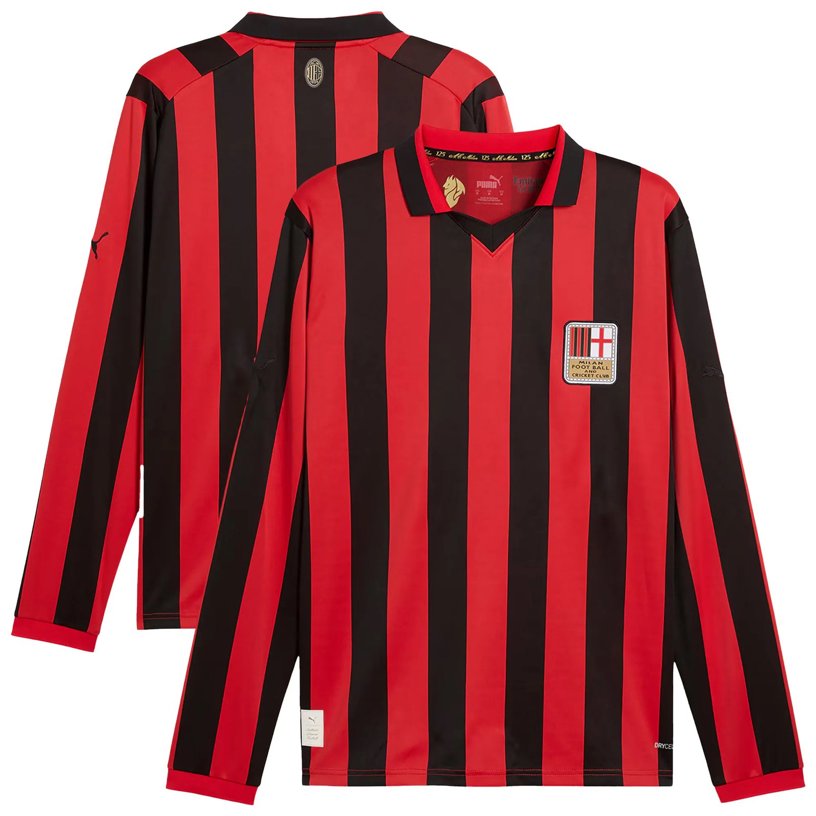 44478542ee AC Milan Puma 125th Authentic Jersey 24-25 Red Long Sleeve - Image 1