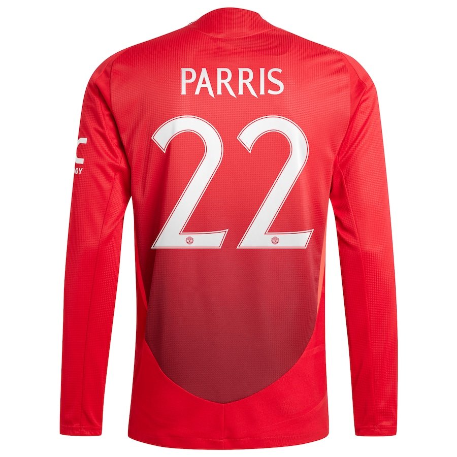 46e39caf7e PARRIS #22 Manchester United Men Home Long Sleeve Red Jersey Player Version 2024-25 - Image 2