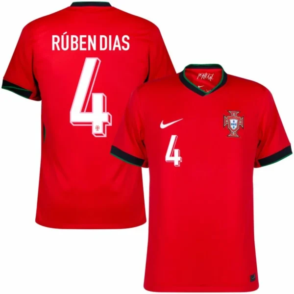 Portugal Home Rúben Dias 4 Shirt 2024-2025 Fan / Player version  Size：S-2XL Non-Customize