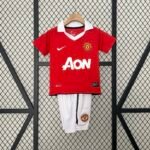Manchester United 10-11 Home Retro Kid Kits Youth Apparels Jersey - Image 2
