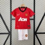 Manchester United 12-13 Home Retro Kid Kits Youth Apparels Jersey - Image 2
