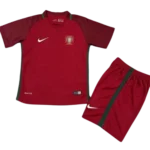 Kids Portugal Home Retro Jersey UEFA Euro Cup 2016