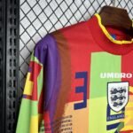 England Nation 95-96 Retro GoalKeeper Long Sleeve Kit Vintage Shirt Soccer Jersey - Image 5
