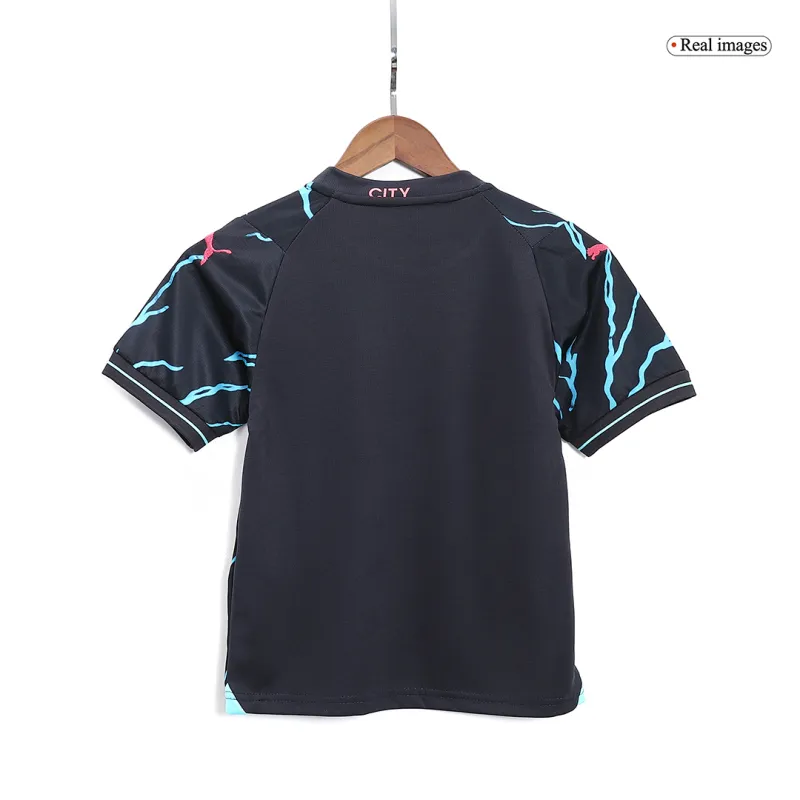 550c58d008 Kids Manchester City 2023/24 Third Away Kit Jersey+Shorts - Image 5