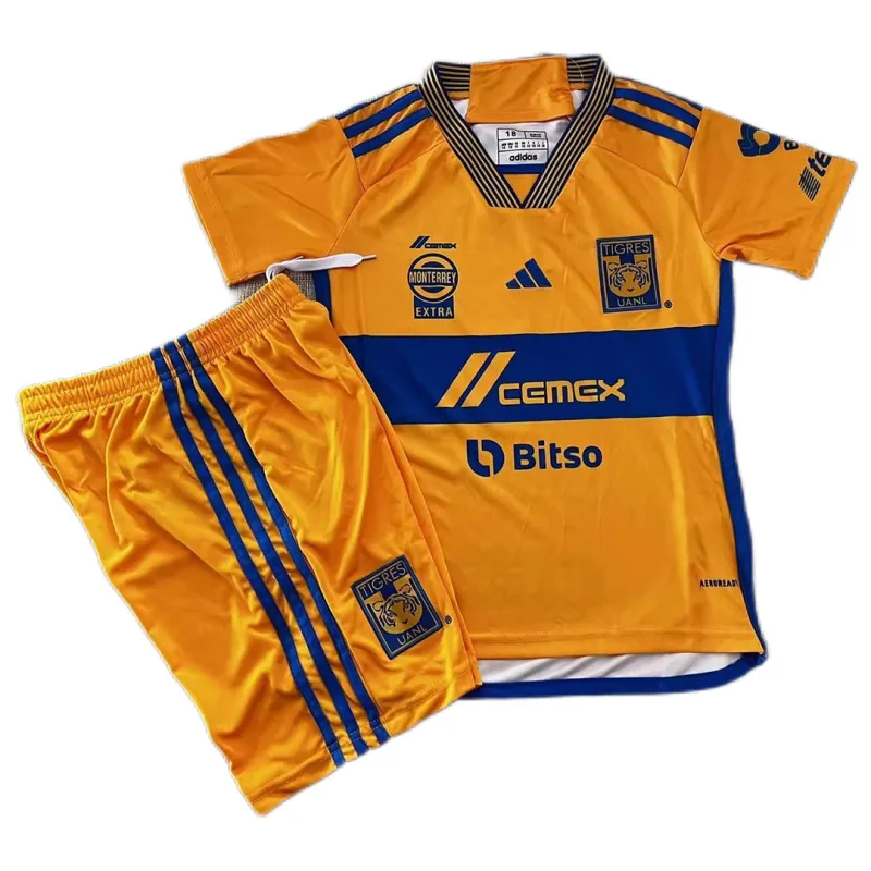 56e5bb1537 Kids Tigres UANL 2023/24 Home Jersey Kit - Image 1