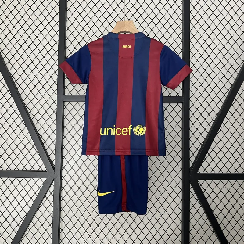 5b53299039 Barcelona Home 2014-15 Retro Kids Kits Jersey+Shorts - Image 3