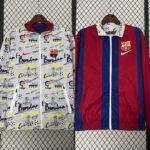 23-24 Barcelona Reversible Windbreaker Red&White Double-Sides Jacket Best Jerseys - Image 2