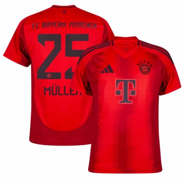 Bayern Munich Home Müller 25 Shirt 2024-2025 Fan version  Size：S-4XL Non-Customize