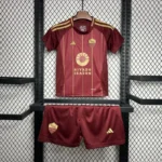 24-25 AS Roma Home Kids Kit Jersey+Shorts - Image 2