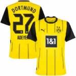 Borussia Dortmund Home Adeyemi 27  Shirt 2024-2025 Fan version Size:S-4XL Non-Customize