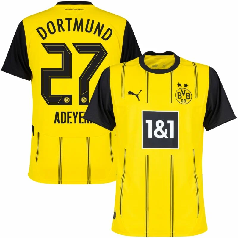 683-16364211cb Borussia Dortmund Home Adeyemi 27  Shirt 2024-2025 Fan version Size:S-4XL Non-Customize - Image 1