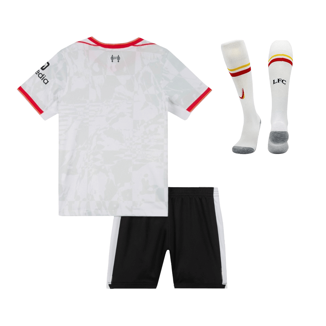 6843a56c45 Kids Liverpool Custom Third Away Full Soccer Kits 2024-25 - Image 2