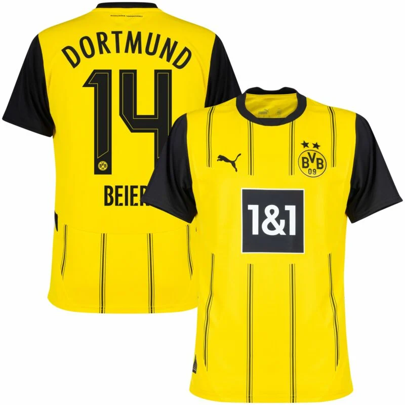 697-17120681a8 Borussia Dortmund Home Beier 14 Shirt 2024-2025 Player version Size:S-2XL Non-Customize - Image 1